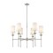 Z-Lite Emily 6 Light Chandelier, Brushed Nickel & Off White 3033-6BN - alternate 1
